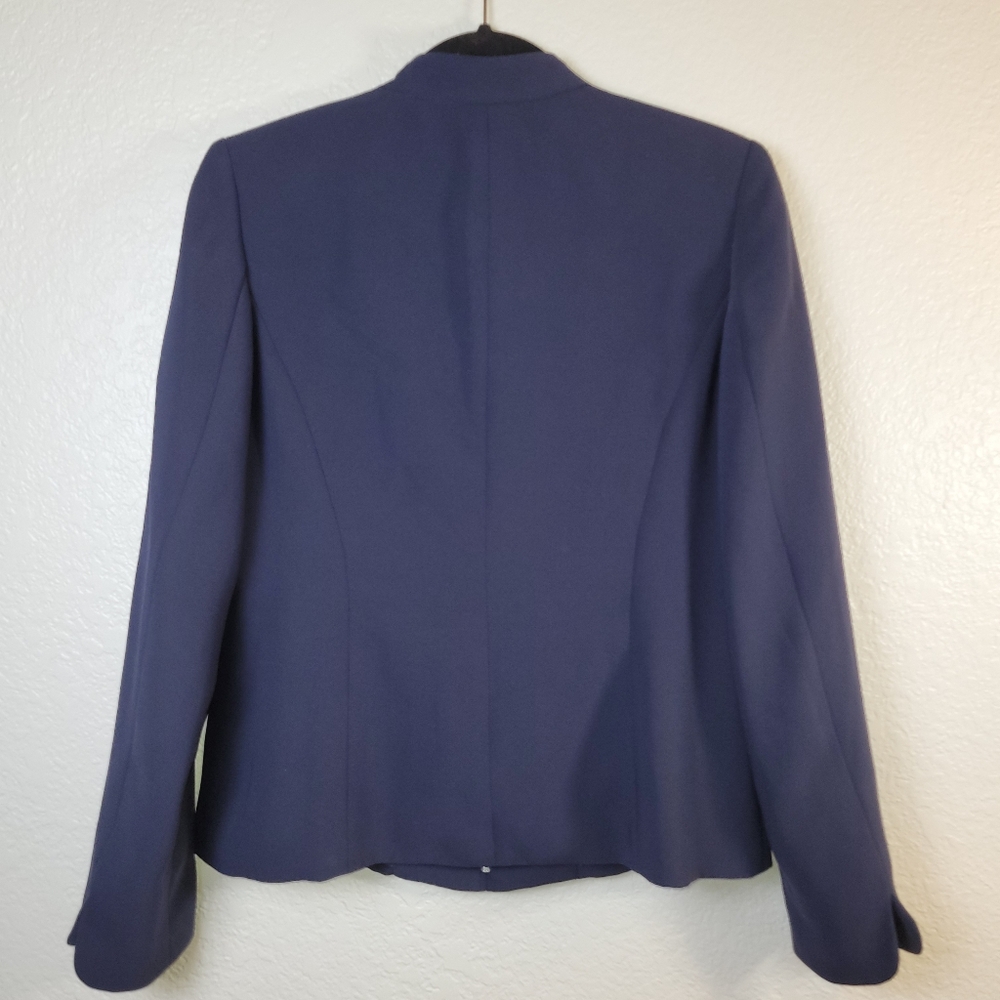 Pendleton Wool Mills Navy Blue Hidden Full Zip Professional Blazer Jacket Sz 8 - Picture 9 of 14